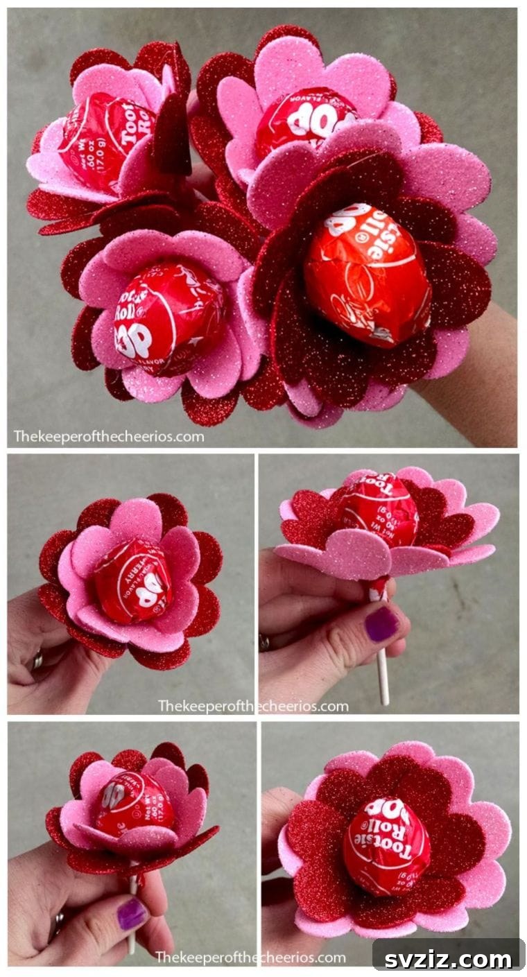 Crafting Love: 20 DIY Valentine Projects 6 Lollipop Valentine's Rose