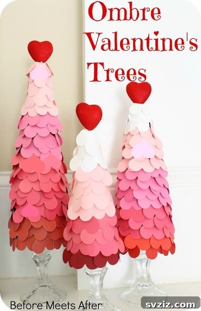 Crafting Love: 20 DIY Valentine Projects 9 Ombre Heart Tree