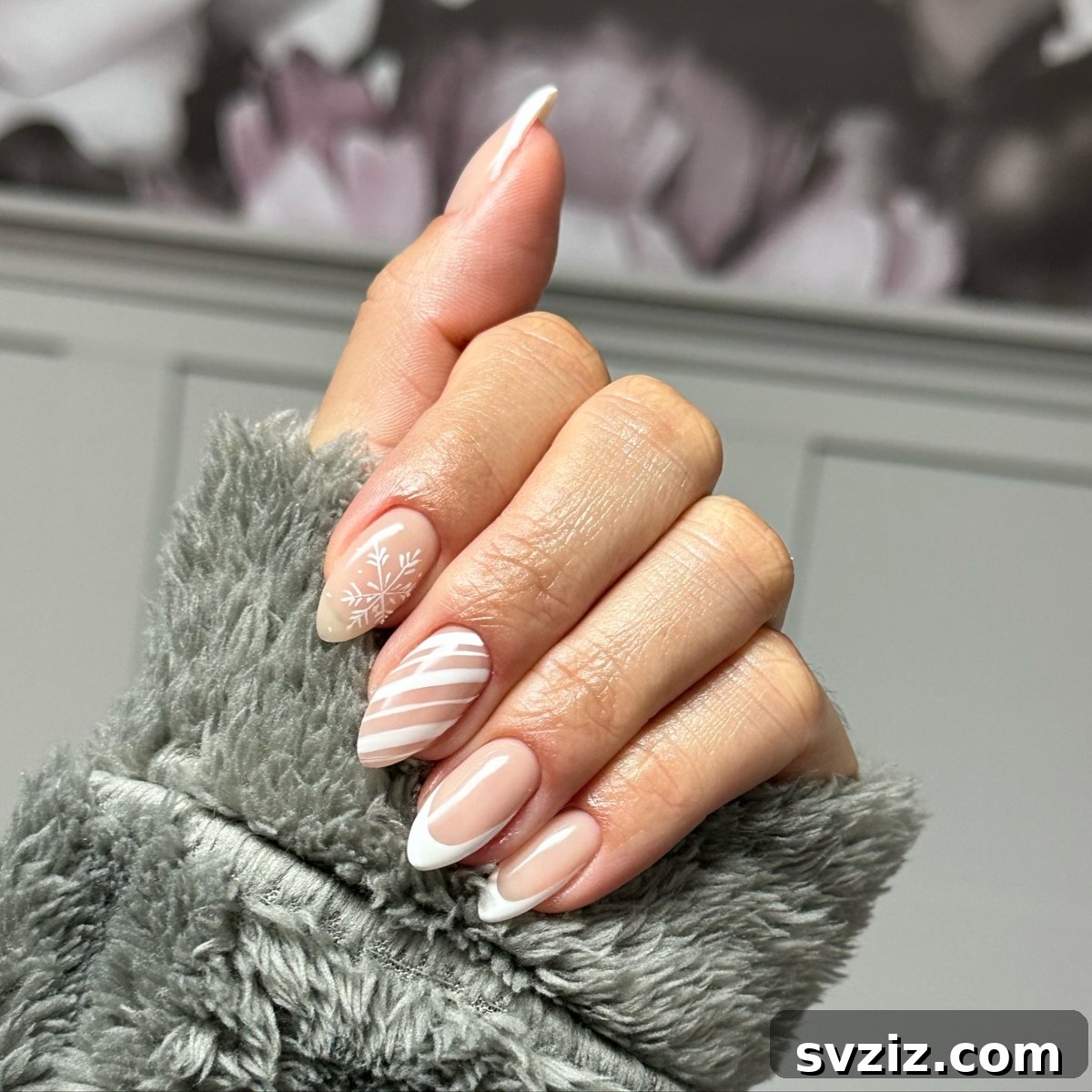 2. Neutral Pink with White Accents