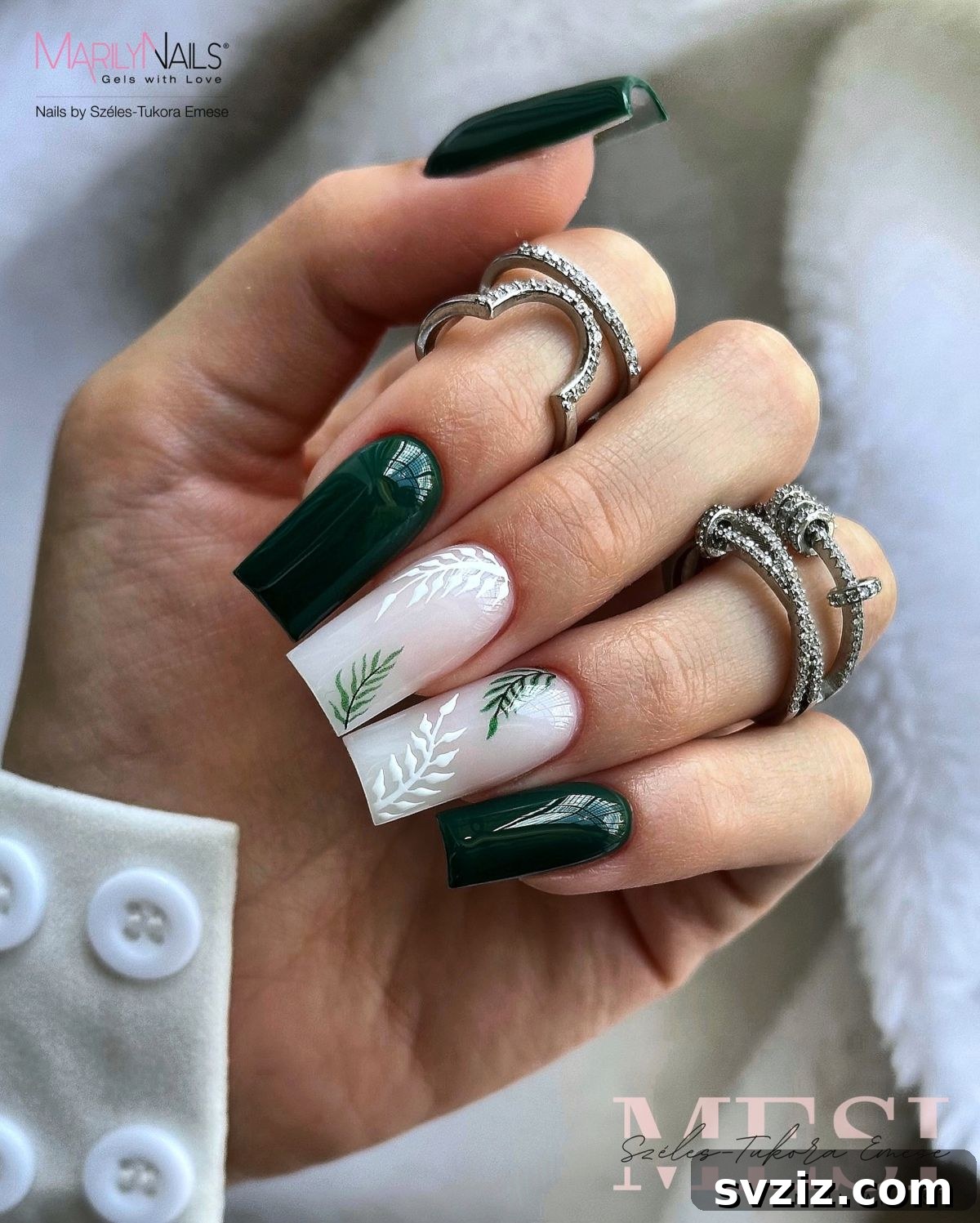32. Festive Green and White