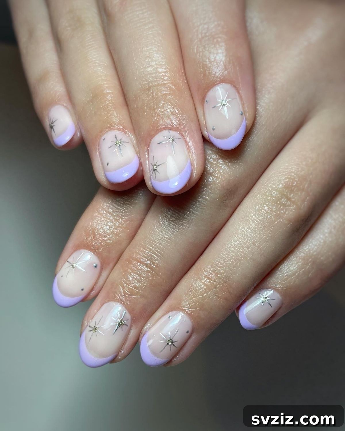 33. Starry French Manicure
