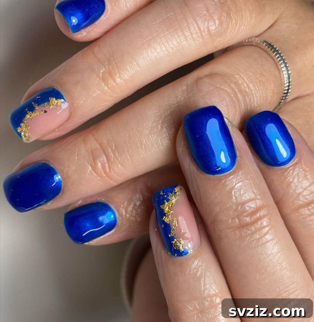 34. Blue with Gold Leaf Details