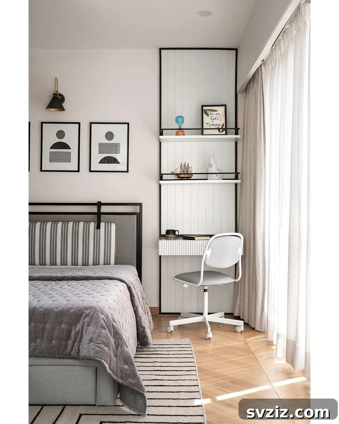 Unlock Every Inch: 21 Vertical Bedroom Organization Secrets 20 18. Corner Desk