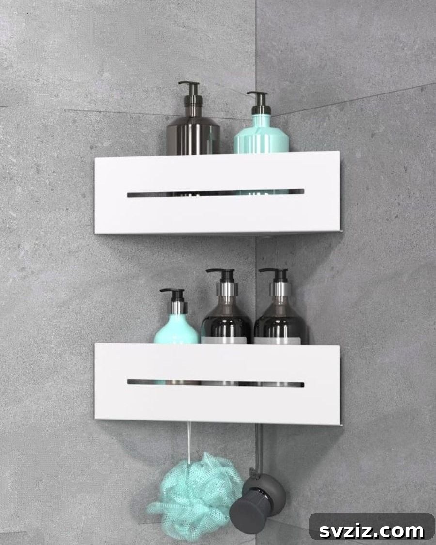 Elevate Your Bathroom: Smart Vertical Storage Solutions 11 9. Shower Corner Shelf