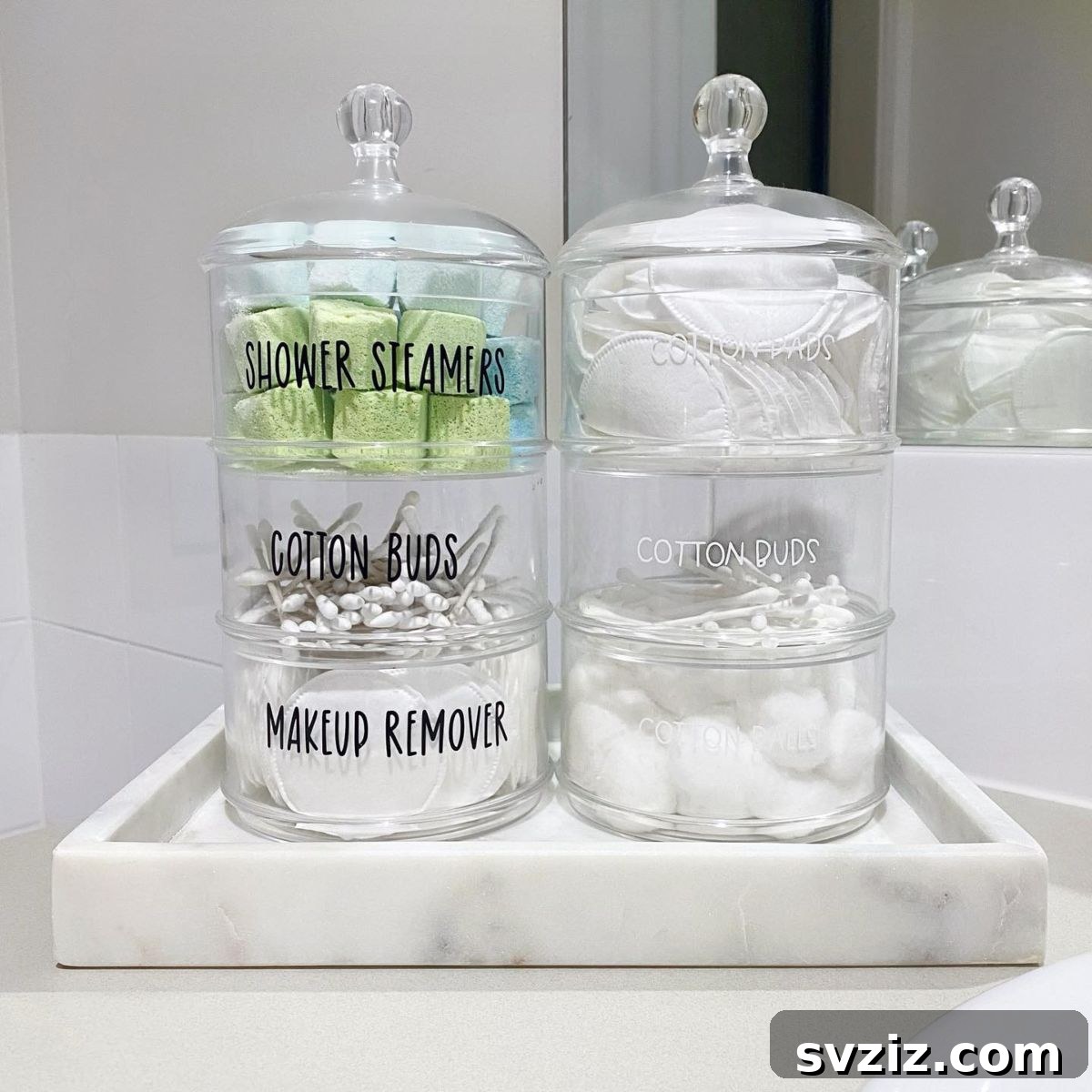 Elevate Your Bathroom: Smart Vertical Storage Solutions 19 17. Marble Countertop Tray