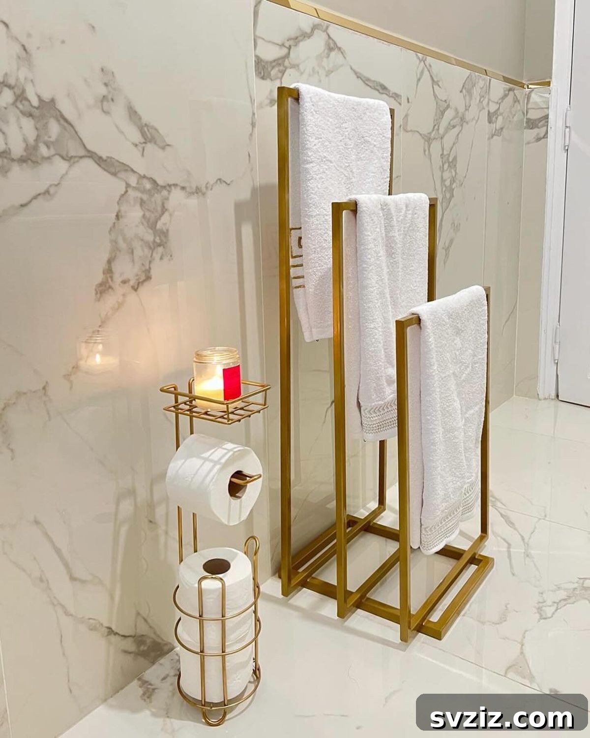 Elevate Your Bathroom: Smart Vertical Storage Solutions 9 7. Standing Towel Rails