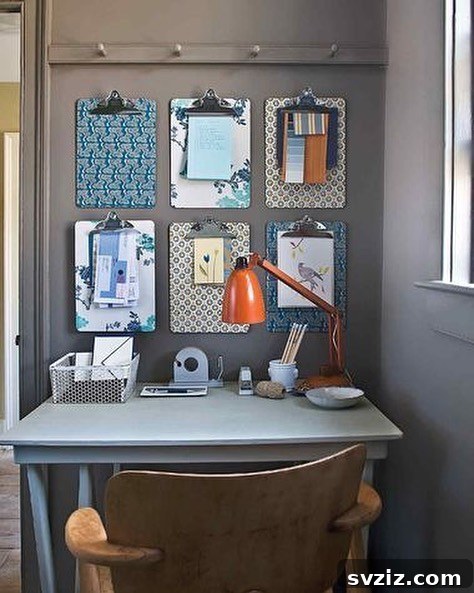 21 Genius Vertical Office Organization Hacks to Declutter Your Space 7 5. Hanging Clipboards
