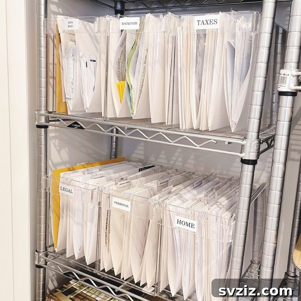 21 Genius Vertical Office Organization Hacks to Declutter Your Space 10 8. Clear Paperwork Storage