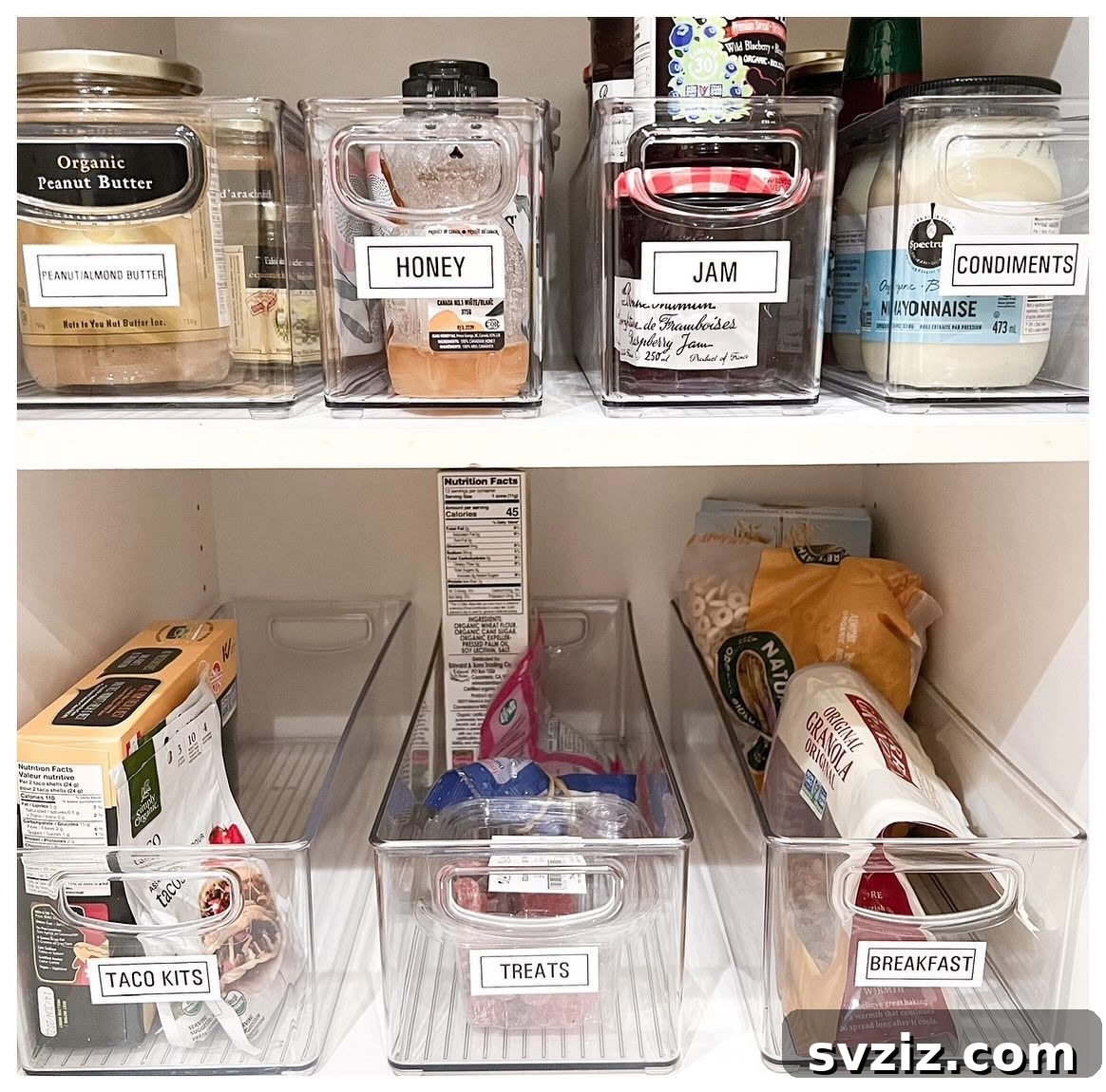 21 Brilliant Tricks for Your Ultimate Clutter-Free Home 9 Neat and visible snack organization using clear acrylic bins