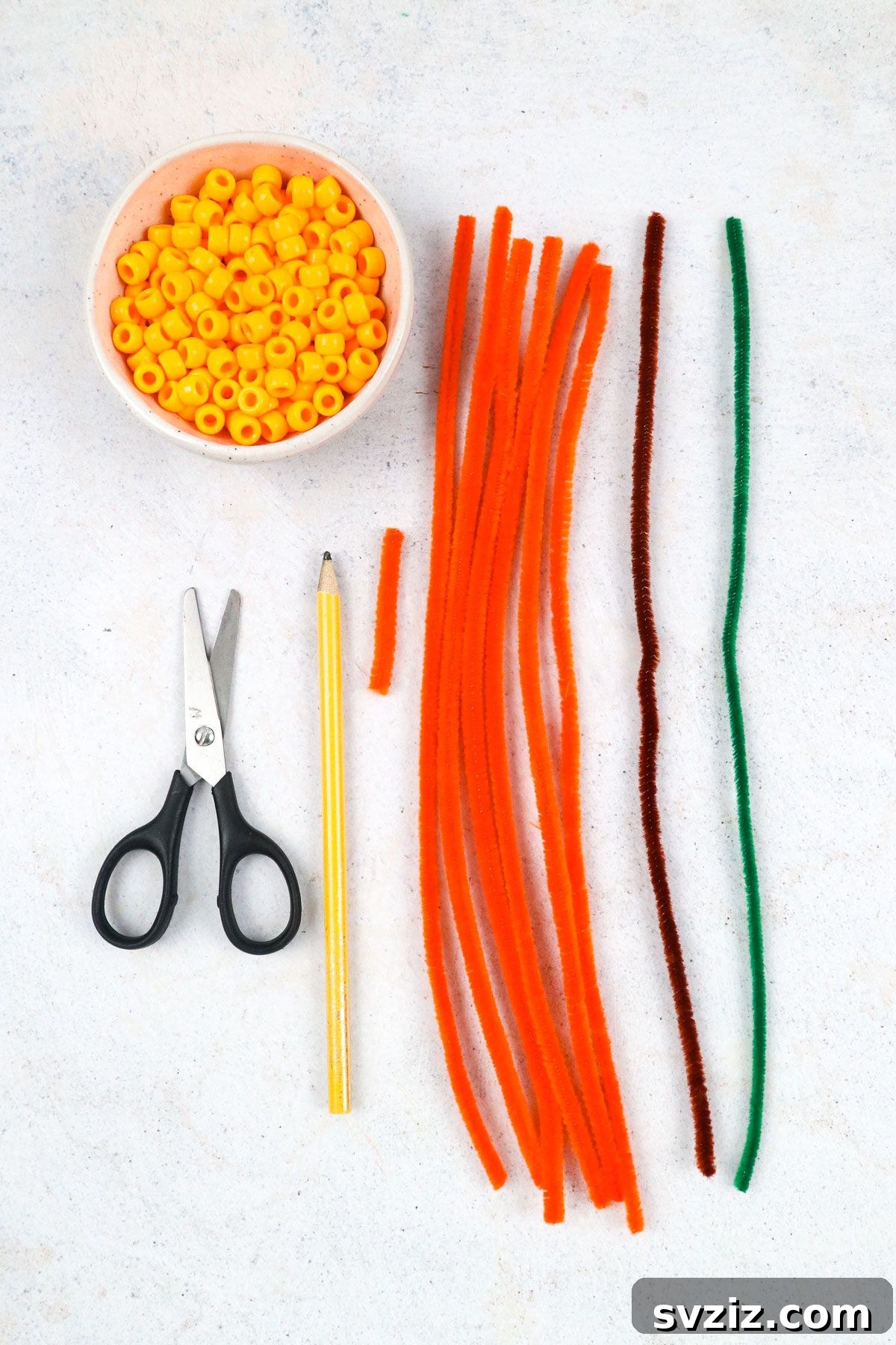 Fuzzy Pumpkin Creations 3 Pipe Cleaner Pumpkin Materials