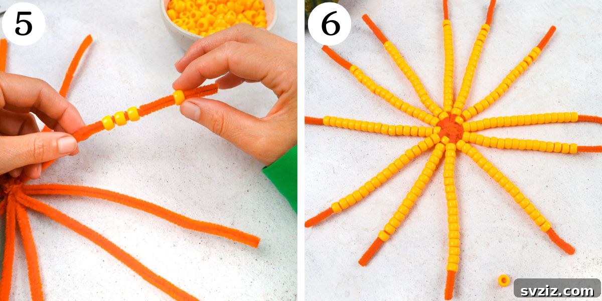 Fuzzy Pumpkin Creations 6 5 Fun Pipe Cleaner Pumpkin Steps 5-6