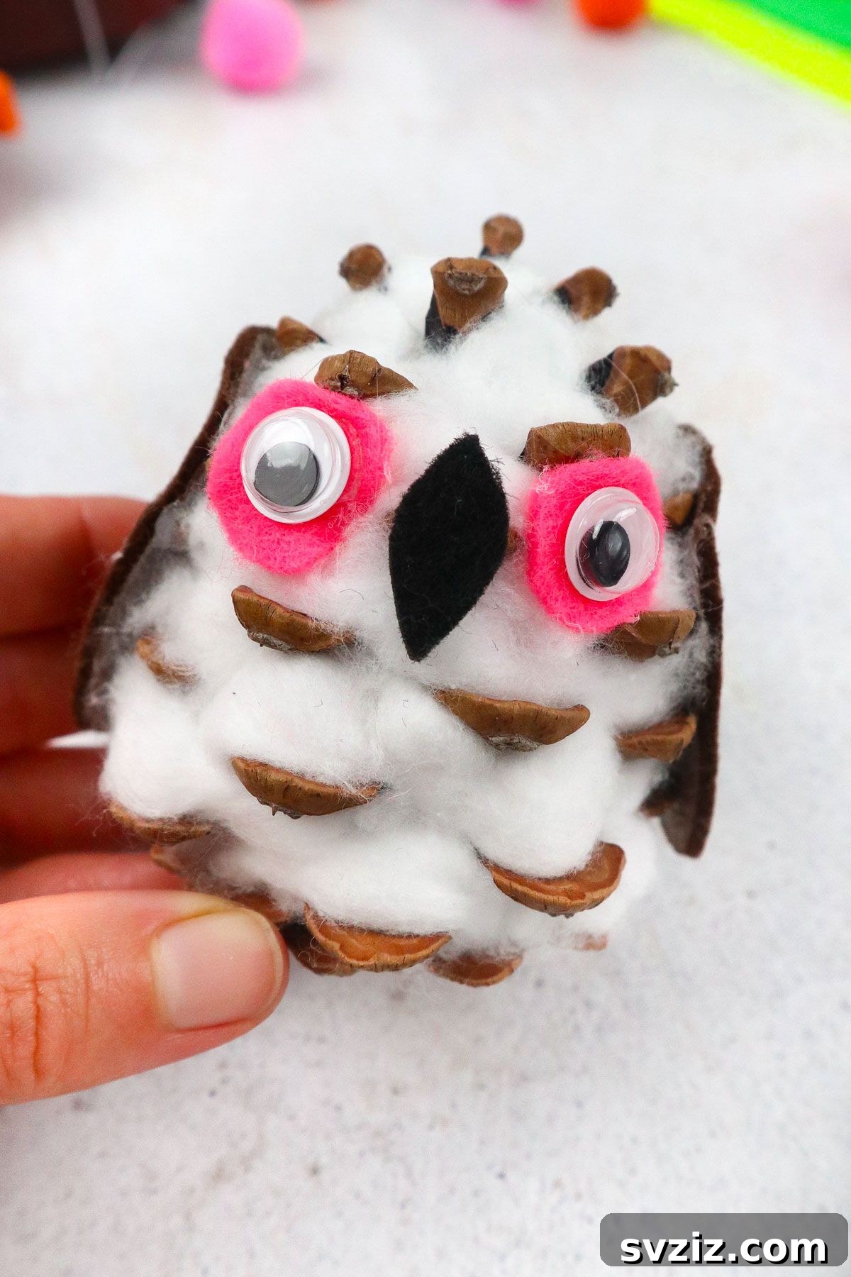 Winter Wonderland Owl Project 9 Completed Owl Craft showcased beautifully as winter home decor, adorned with a snowy effect