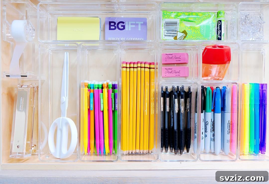 25 Genius Desk Drawer Organization Tips 12 A dedicated desk drawer organized solely for different types of pens