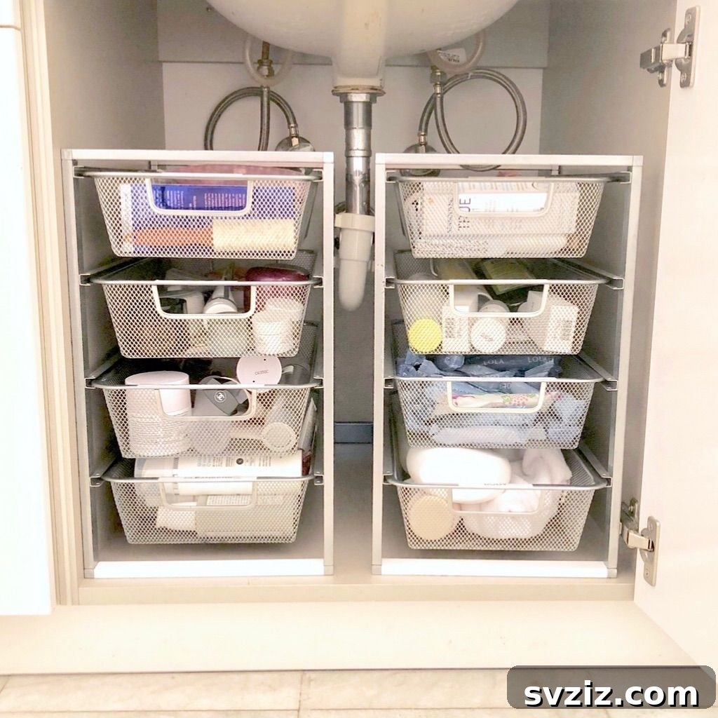 Smart Ways to Organize Your Medicine Cabinet 4 2. Under-the-Sink Storage Organizer