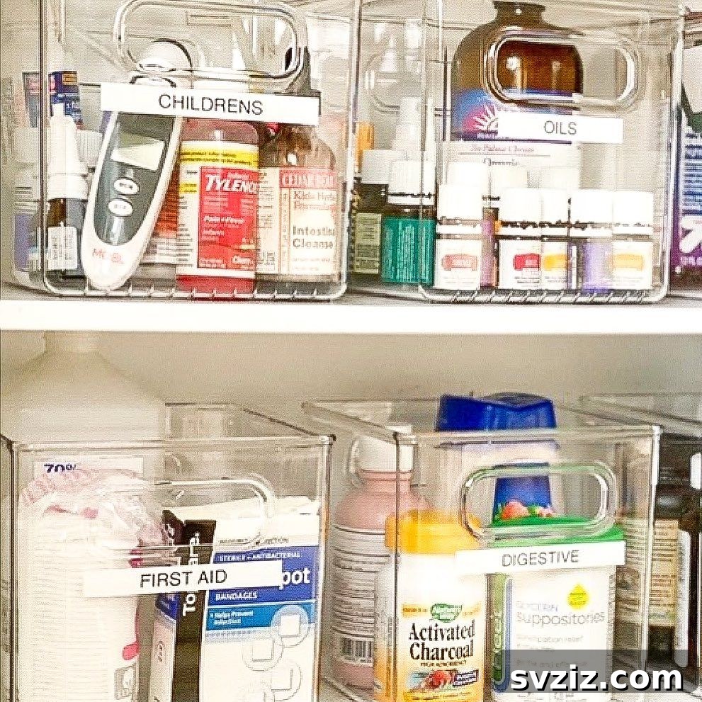 Smart Ways to Organize Your Medicine Cabinet 7 5. Clear Medicine Bins