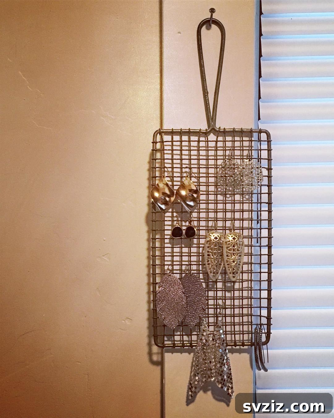 Creative Earring Holder from an Upcycled Kitchen Strainer