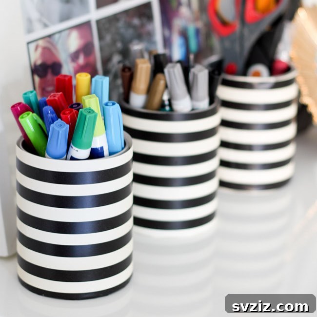 Decorative Desk Organizers from Repurposed Metal Tea Tins