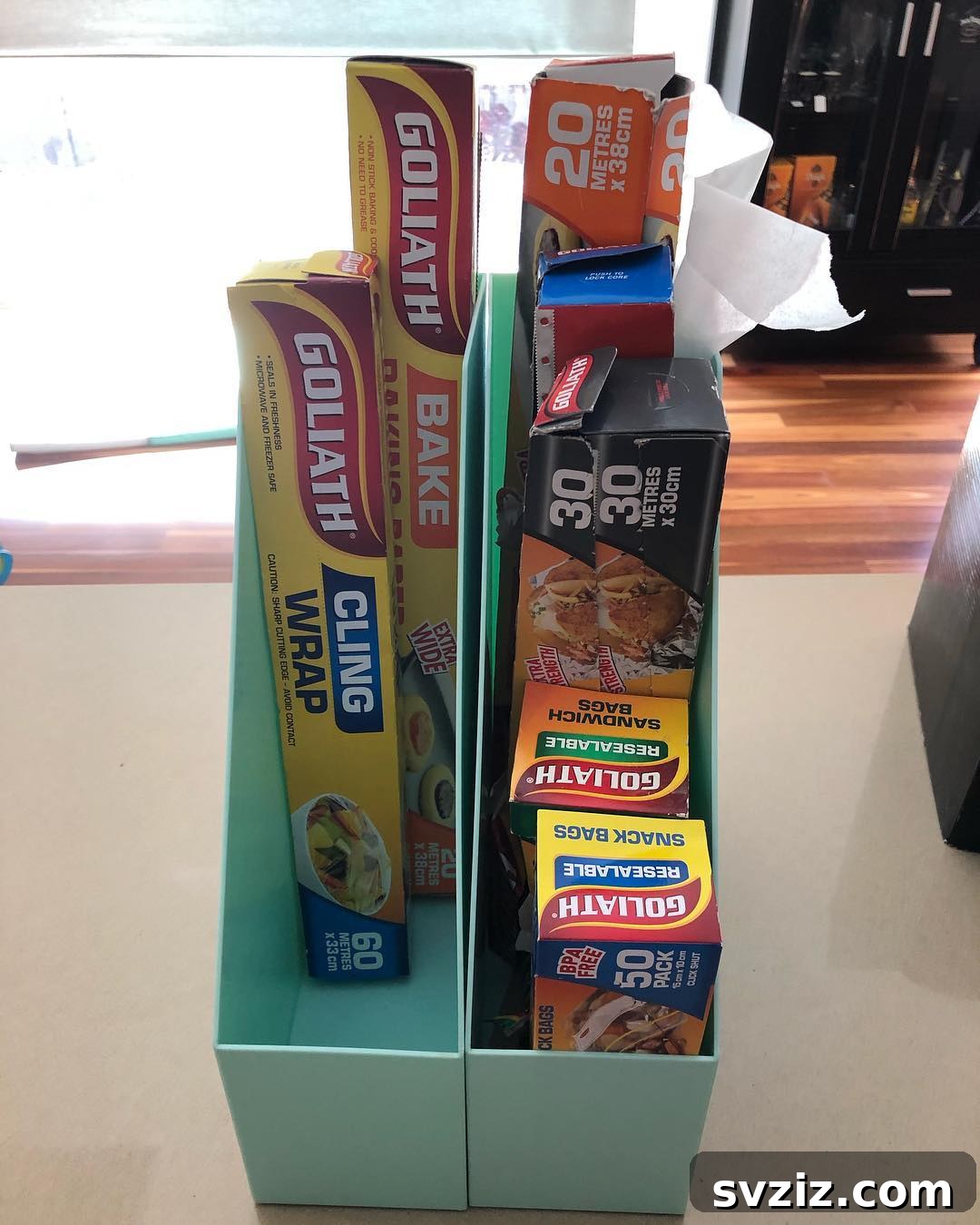 Repurposed Document Holders for Aluminum Foil and Plastic Wrap