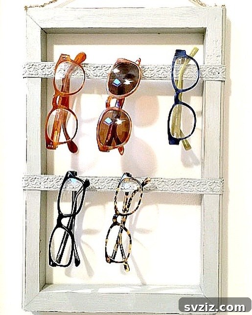 Handmade Eyeglass Organizer from a Repurposed Cabinet Door