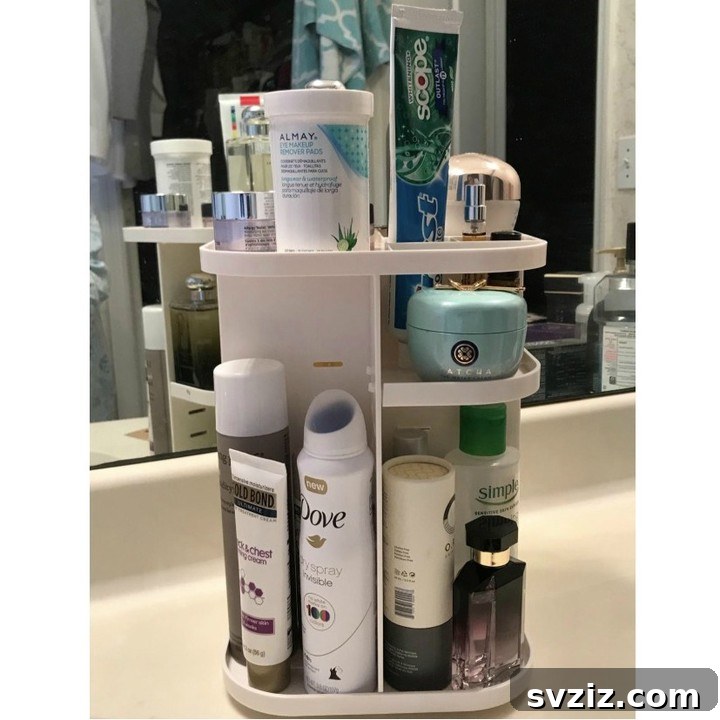 17 Brilliant Bathroom Counter Organization Secrets 11 9. Metal Countertop Organizer