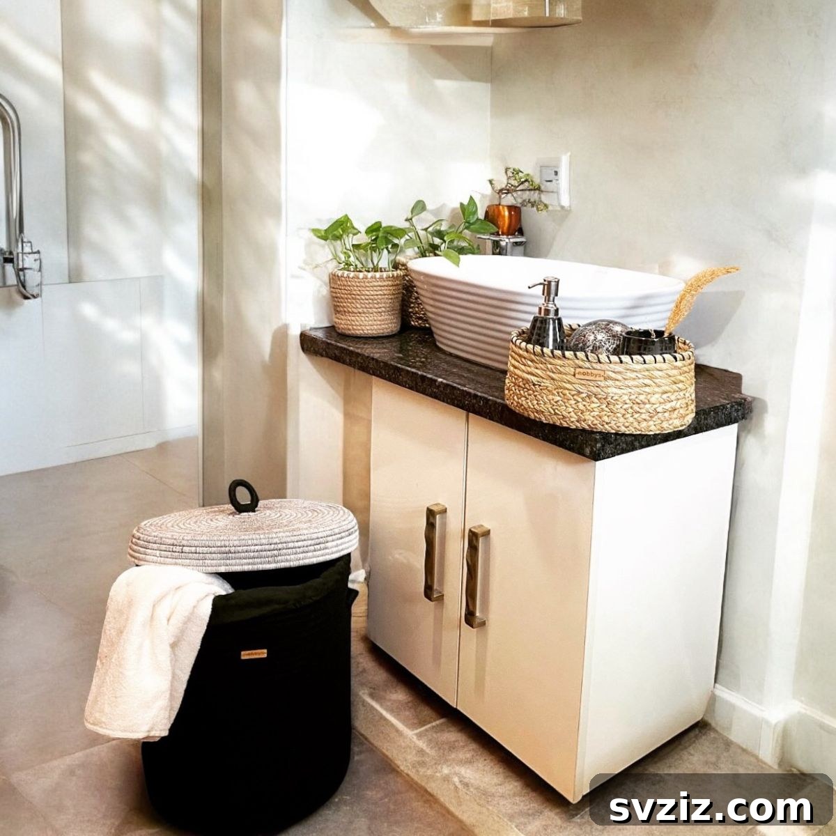 17 Brilliant Bathroom Counter Organization Secrets 13 11. Simple Wicker Baskets