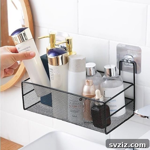 17 Brilliant Bathroom Counter Organization Secrets 16 14. Wire Wall Hanger