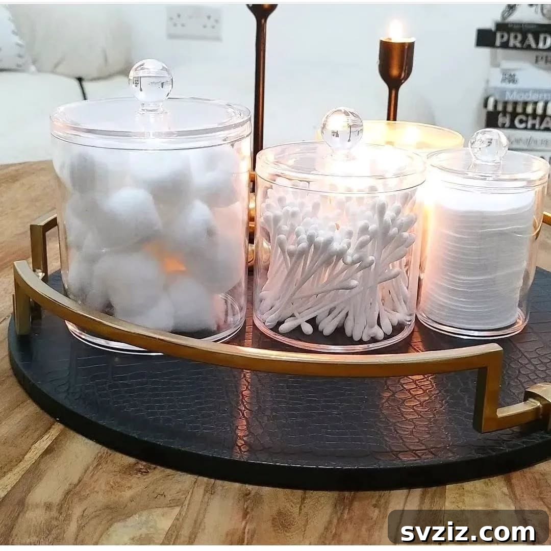 17 Brilliant Bathroom Counter Organization Secrets 17 15. Acrylic Bathroom Jars