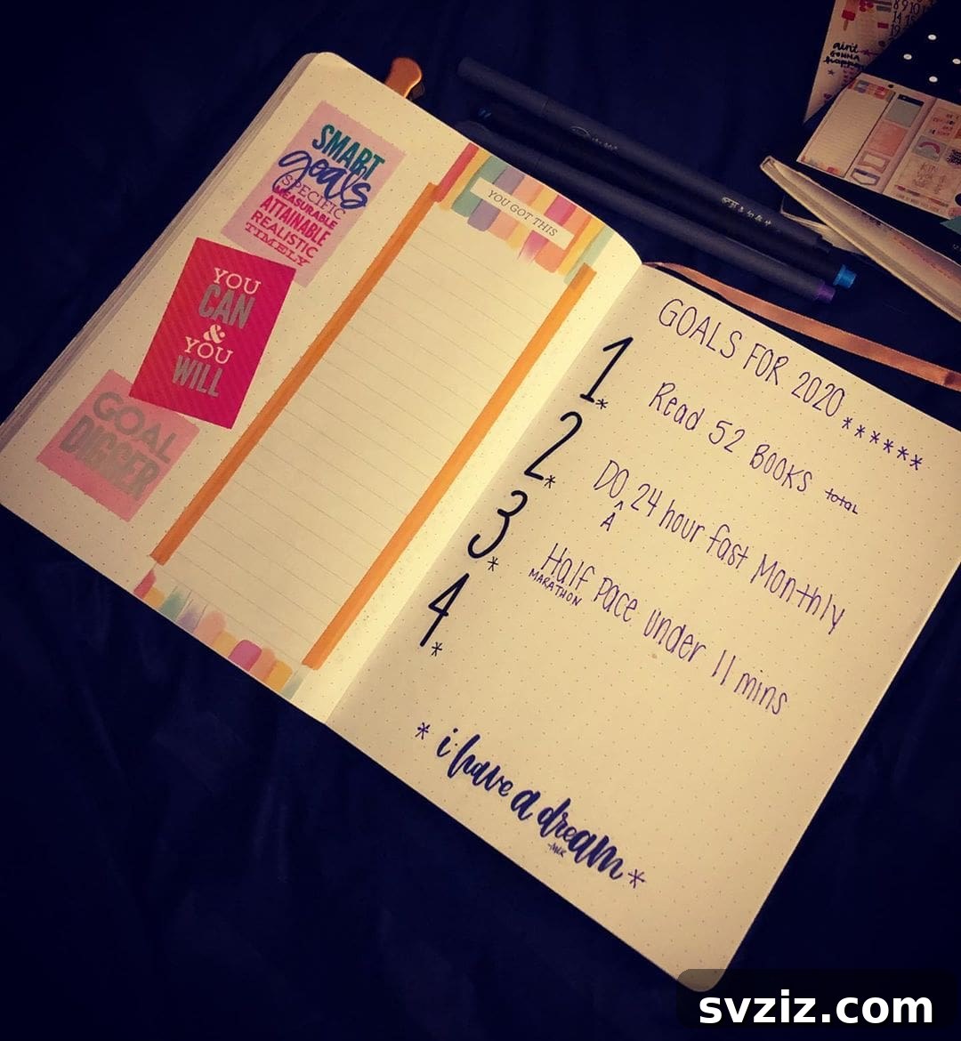 20 Inspiring Bullet Journal Goal Spreads 18 Washi Wisdom