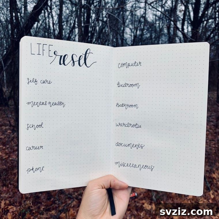 20 Inspiring Bullet Journal Goal Spreads 20 life reset