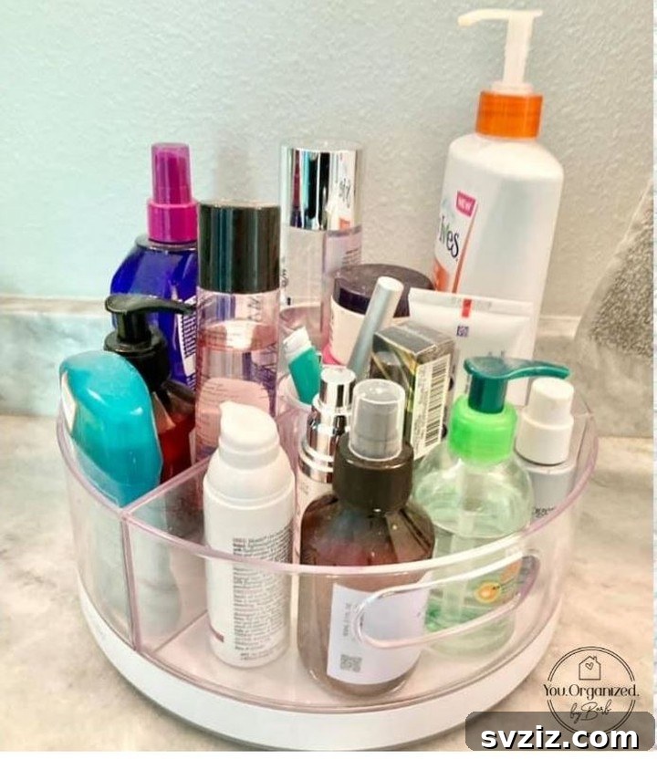 21 Smart Toiletries Storage Solutions for a Clutter-Free Bathroom 13 11. Lazy Susan