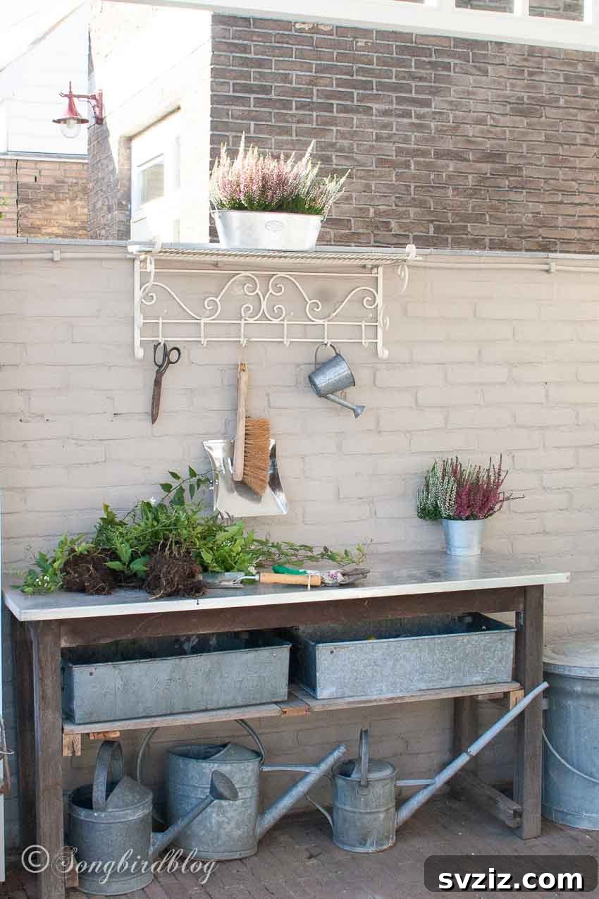 10. Upcycled DIY Potting Bench
