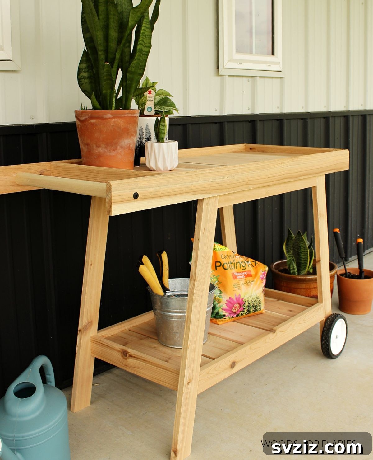 14. Potting Bench with Wheels