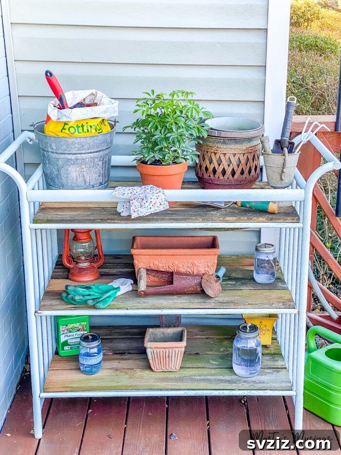 2. Upcycled Potting Bench from Changing Table