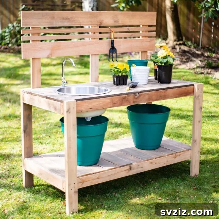 6. Potting Bench with Sink