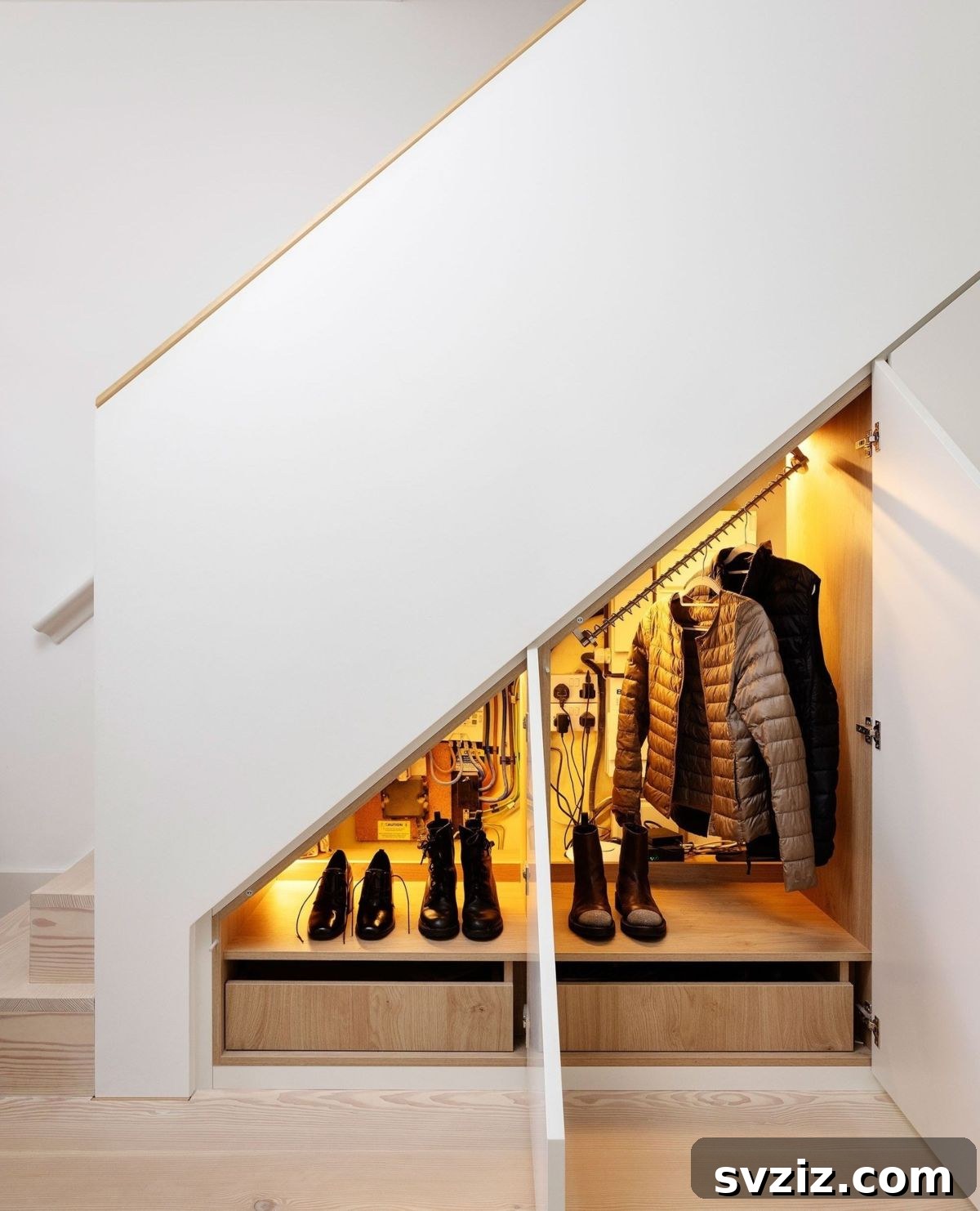 Reimagine Your Stairs: 23 Smart Storage Ideas for Hidden Spaces 12 Under Stairs Coat Closet