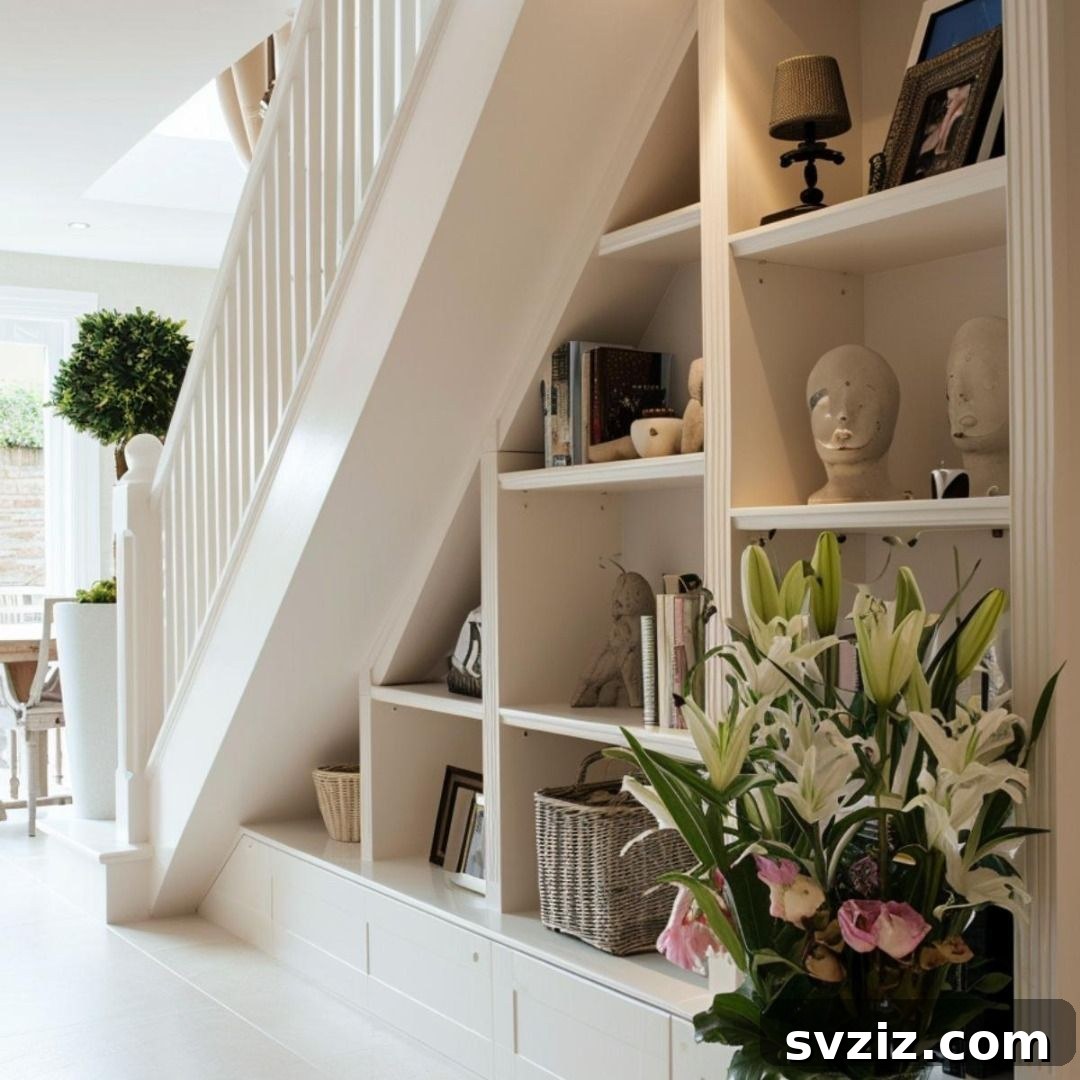 Reimagine Your Stairs: 23 Smart Storage Ideas for Hidden Spaces 18 Under Stairs Display Shelving