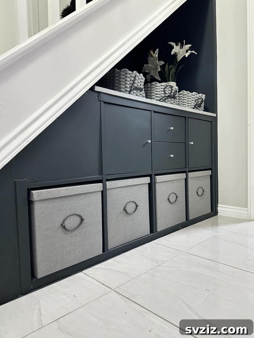Reimagine Your Stairs: 23 Smart Storage Ideas for Hidden Spaces 19 Under Stairs Storage with Boxes