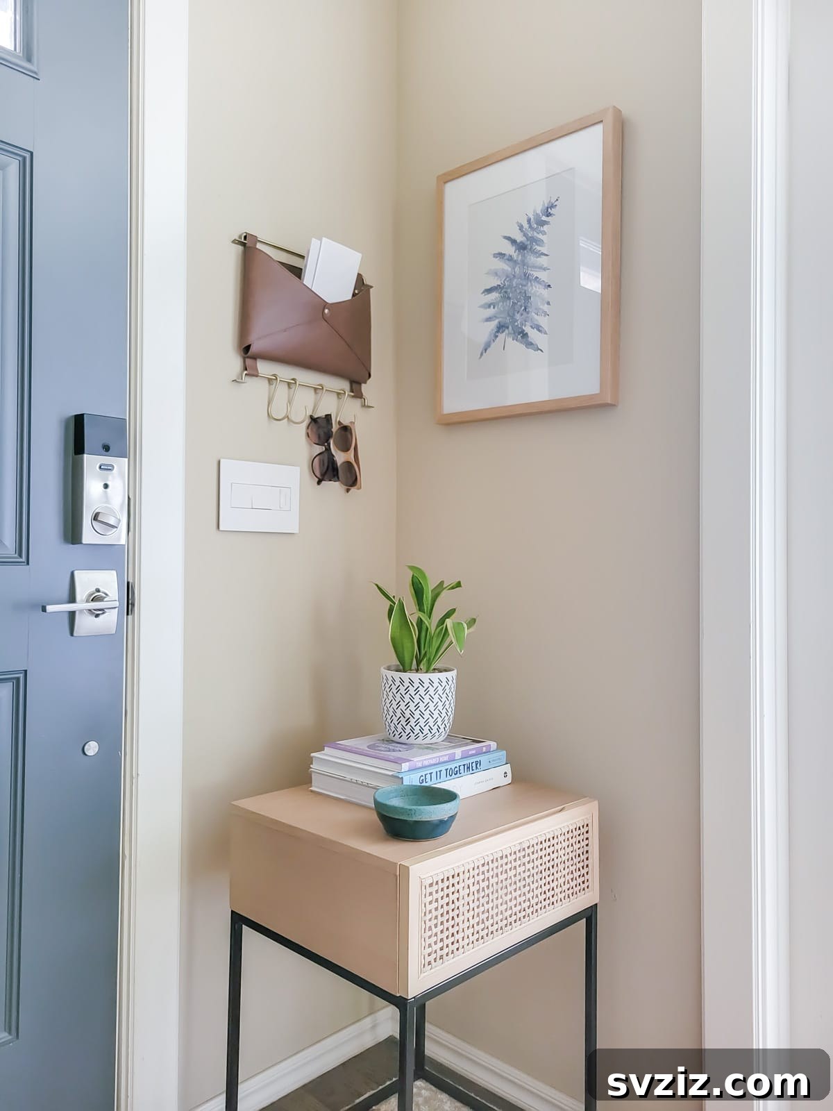 Rustic Entryway Wall Organizer with Mail Slots and Hooks