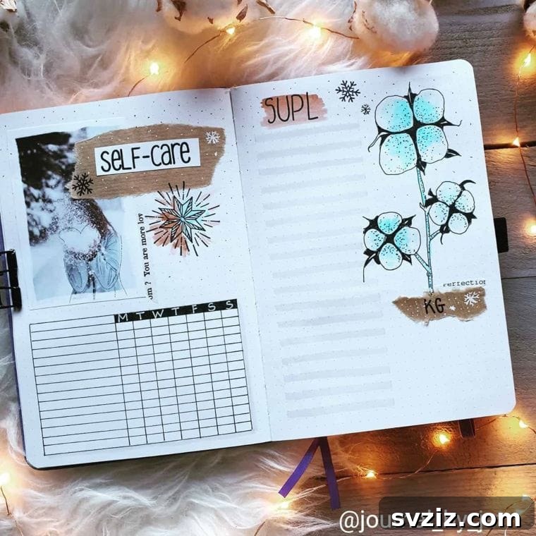 Self-Care Spread Bullet Journal for Holistic Wellness