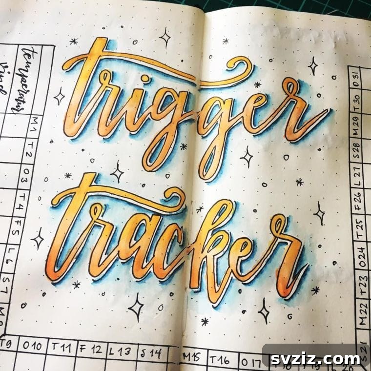 Watercolor Brush Bullet Journal with Trigger Tracker