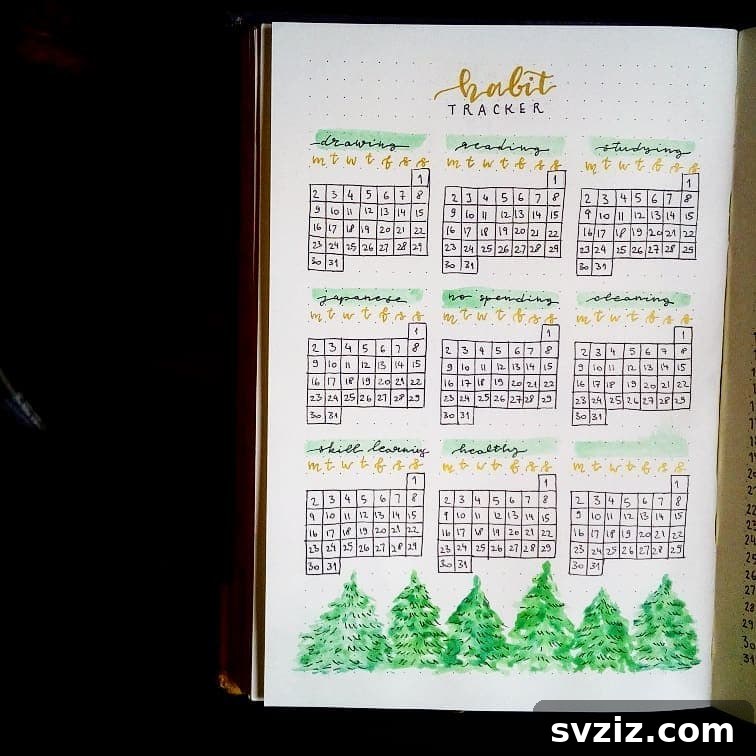 Helpful Habits Bullet Journal Tracker for Positive Routines
