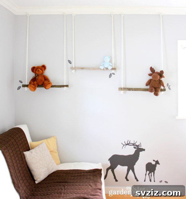 18. Branch Swing Shelves