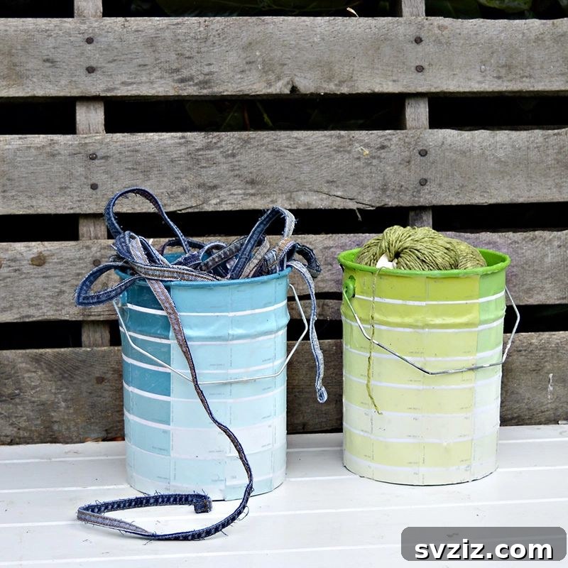 Smart Hacks for Repurposing Paint Cans 16 16. Storage Buckets