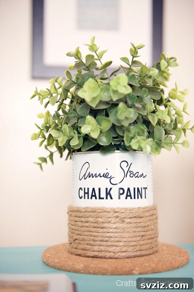 Smart Hacks for Repurposing Paint Cans 7 7. Decorative Vase