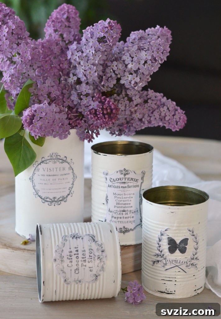 Smart Hacks for Repurposing Paint Cans 9 9. DIY Vintage French Tin Cans