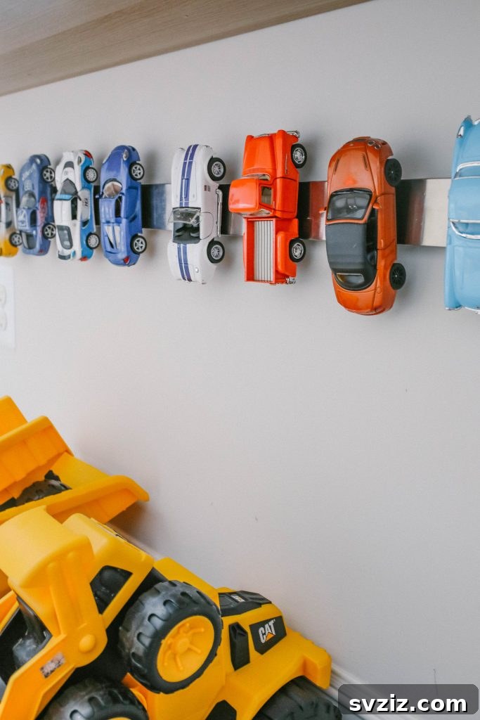 21 Ingenious Magnetic Storage Tips 23 21. Toy Car Storage