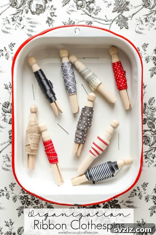 21 Brilliant Clothespin Organization Ideas to Simplify Your Space 3 1. Ribbon Organization