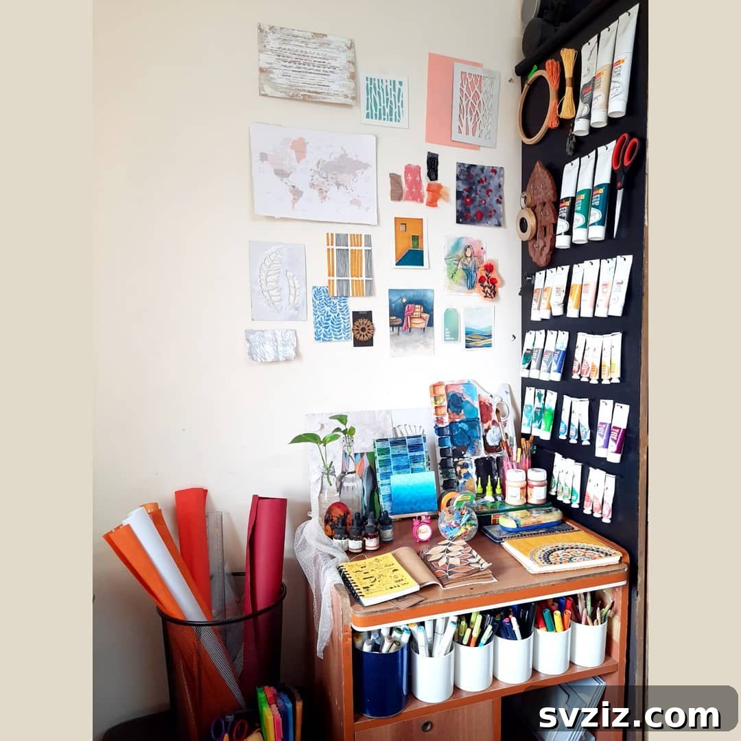 21 Clever Ways to Maximize Corner Space 3 1. Art Supply Corner