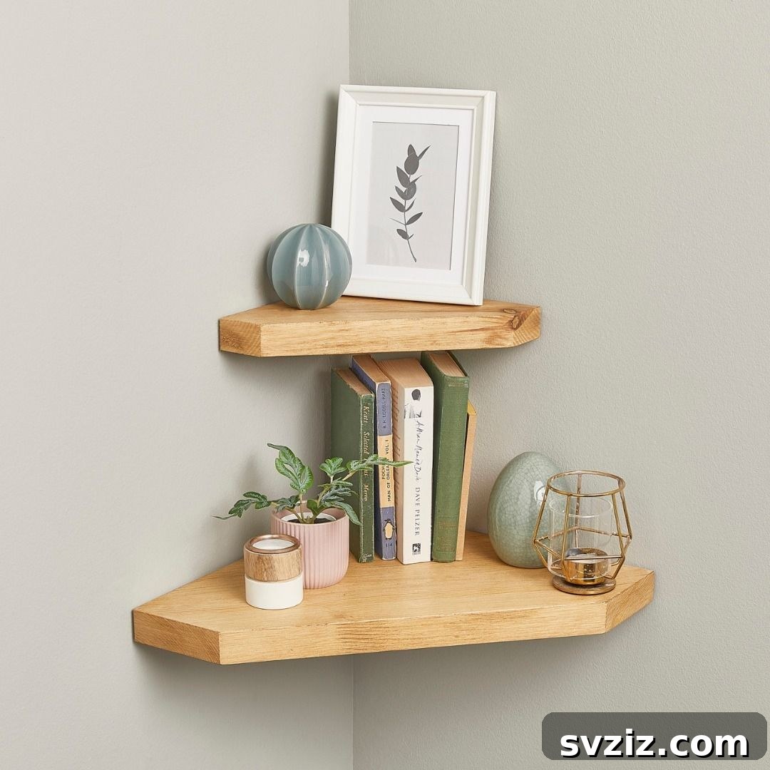 21 Clever Ways to Maximize Corner Space 6 5. Wooden Corner Shelves