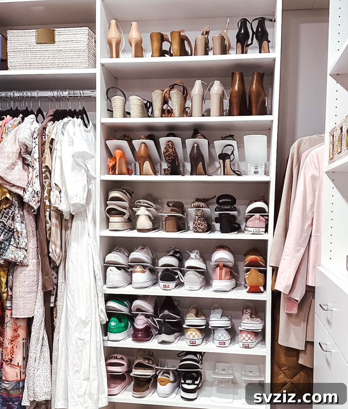 Shoe space savers doubling storage capacity